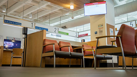 Permit Service Center waiting room