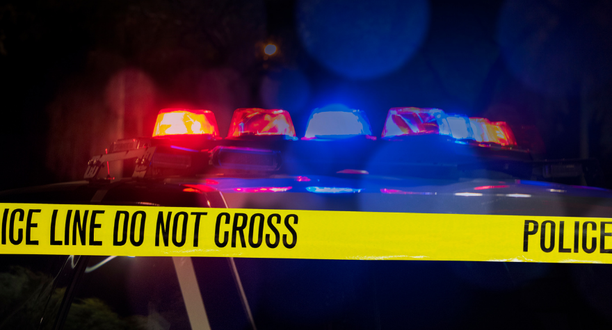Police line caution tape