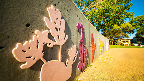 Mural of flowers