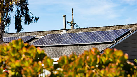 Solar panels on a roof