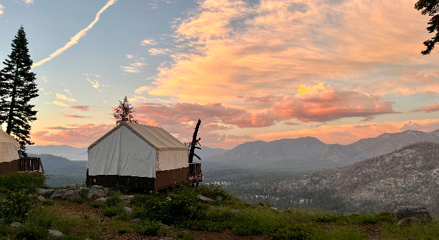 View of Echo Lake Camp with Cabin