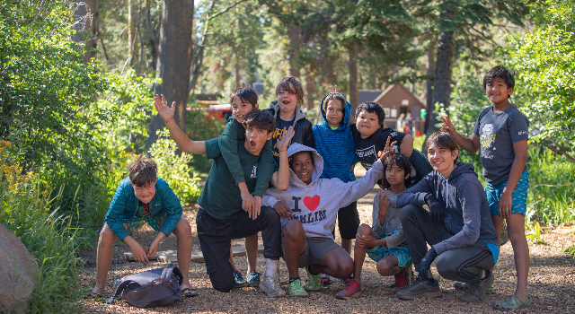 Echo Lake Youth Camp Participants in a group photo 