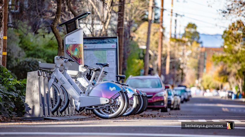 Bay Wheels bikes at a docking station
