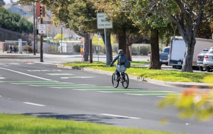 Cyclist on Adeline