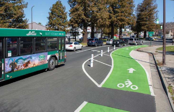 Protected bike lane on Adeline
