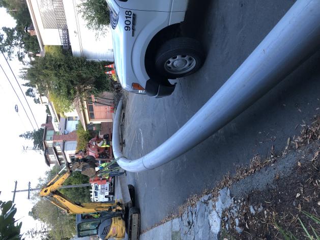 Construction photo storm drain installation at Shasta Ave &amp; Gizzly Peak